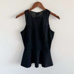 INTERMIX Black Sleeveless Peplum Blouse